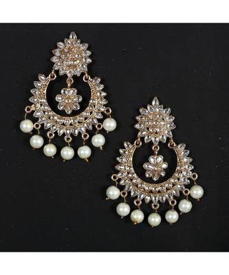 Kundan Errings With White Pearls 2