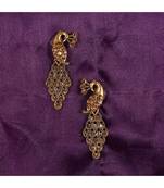 BEAUTIFUL KEMP GOLDEN PEACOCK DESIGNER eARRINGS