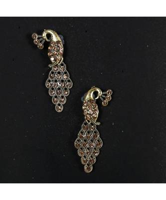 BEAUTIFUL KEMP GOLDEN PEACOCK DESIGNER eARRINGS 2