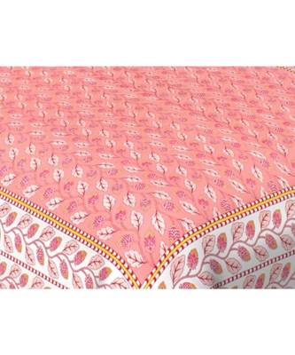 Ashnit 220 TC Cotton Double Jaipuri Print Bedsheet (Pack of 1, Pink) 2