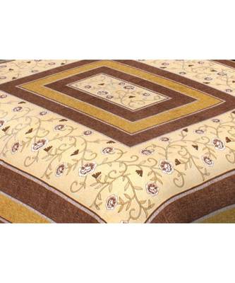Ashnit 220 TC Cotton Double Jaipuri Print Bedsheet (Pack of 1, Yellow) 2