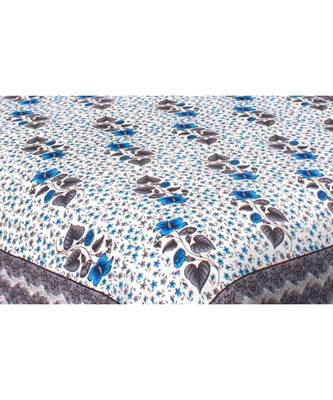 Ashnit 220 TC Cotton Double Jaipuri Print Bedsheet (Pack of 1, Blue) 2
