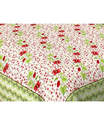 Ashnit 220 TC Cotton Double Jaipuri Print Bedsheet (Pack of 1, Red) 2