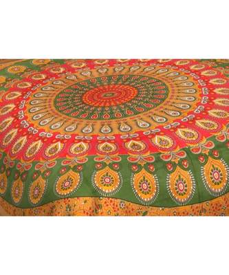 Ashnit 220 TC Cotton Double Jaipuri Print Bedsheet (Pack of 1, Yellow) 2