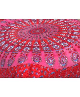 Ashnit 220 TC Cotton Double Jaipuri Print Bedsheet (Pack of 1, Pink) 2
