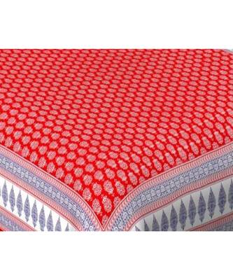 Ashnit 220 TC Cotton Double Jaipuri Print Bedsheet (Pack of 1, Red) 2