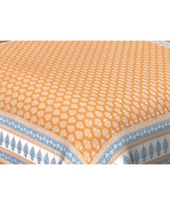 Ashnit 220 TC Cotton Double Jaipuri Print Bedsheet (Pack of 1, Yellow) 2