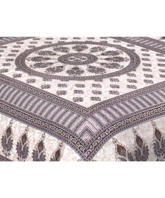 Ashnit 220 TC Cotton Double Jaipuri Print Bedsheet (Pack of 1, Grey) 2