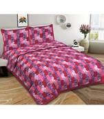 Ashnit 220 TC Cotton Double Jaipuri Print Bedsheet (Pack of 1, Pink)