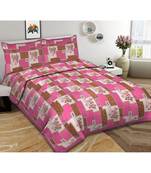 Ashnit 220 TC Cotton Double Jaipuri Print Bedsheet (Pack of 1, Pink)