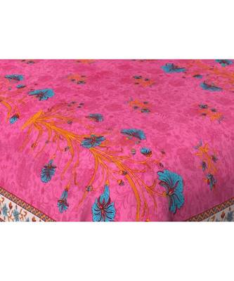 Ashnit 220 TC Cotton Double Jaipuri Print Bedsheet (Pack of 1, Pink) 2