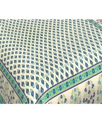 Ashnit 220 TC Cotton Double Jaipuri Print Bedsheet (Pack of 1, Blue) 2