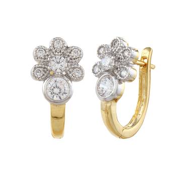 Gold Cubic Zirconia Hoops 1