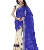Fashion Kreza Women's Georgette Embroidery Saree with Blouse Piece