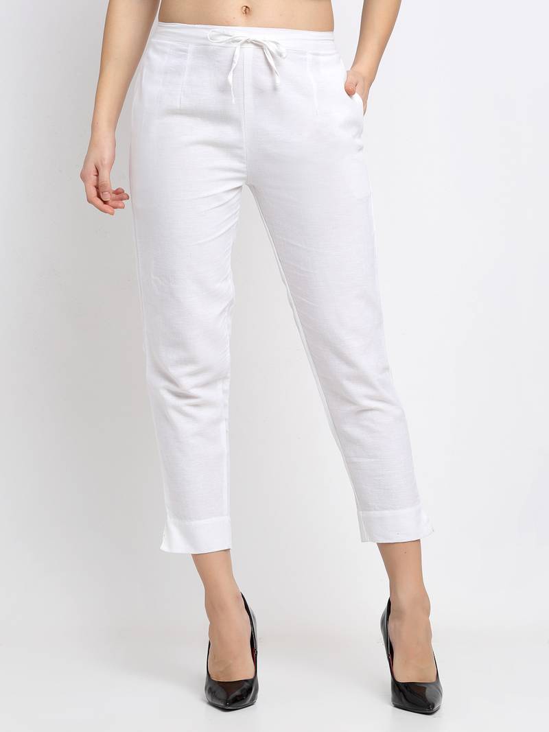 Girls Plain Trouser - White main image 1