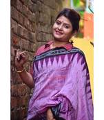 Lavender Check Daali Scott Saree