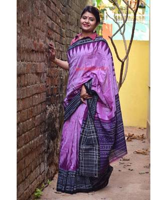 Lavender Check Daali Scott Saree 2
