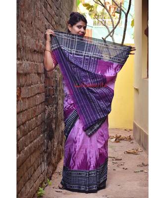 Lavender Check Daali Scott Saree 4