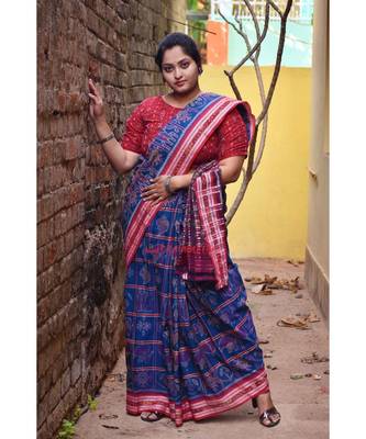 Lighter Blue Nabakothi Cotton Saree 2