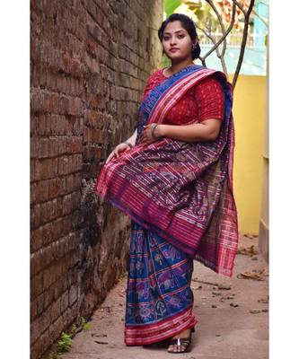 Lighter Blue Nabakothi Cotton Saree 5