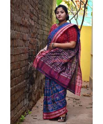 Lighter Blue Nabakothi Cotton Saree 7
