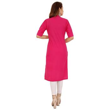 Pink plain cotton kurtas-and-kurtis 2