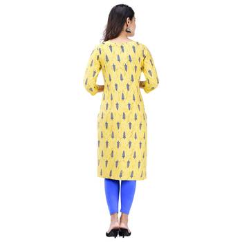 Yellow plain cotton kurtas-and-kurtis 2