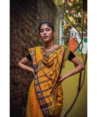 Soft Yellow Sutaluga Saree 1