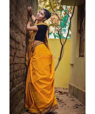 Soft Yellow Sutaluga Saree 2