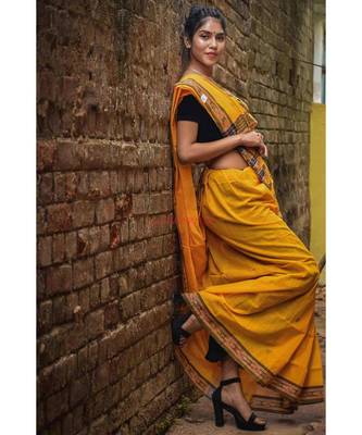 Soft Yellow Sutaluga Saree 3