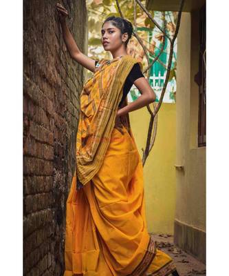 Soft Yellow Sutaluga Saree 5