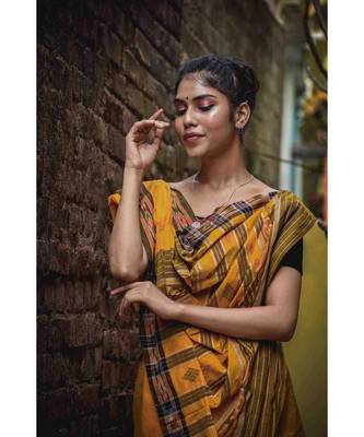Soft Yellow Sutaluga Saree 7