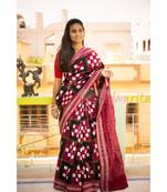 Kuthi Red Black White Sambalpuri Pasapali Cotton Saree