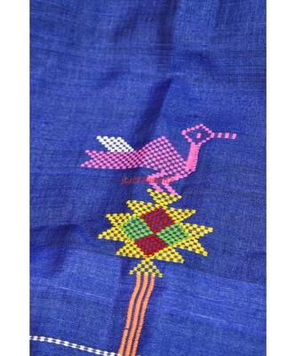 Blue Maroon Dolabedi Silk Saree 7