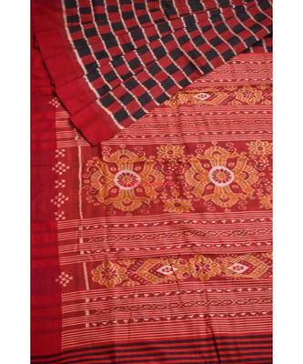 Black Red Bricks Eri Tussar Saree 1