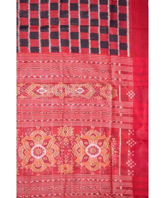 Black Red Bricks Eri Tussar Saree 3