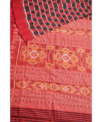 Black Red Bricks Eri Tussar Saree 5