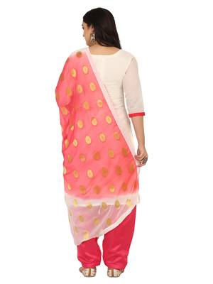 Shaily White Color Cotton Blend Embroidered Unstitched Dress Material 2