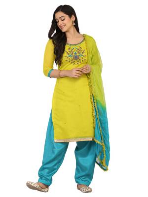 Shaily Pink Color Cotton Blend Embroidered Unstitched Dress Material 1