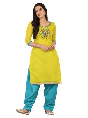 Shaily Pink Color Cotton Blend Embroidered Unstitched Dress Material 3