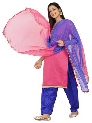 Shaily Pink Color Cotton Blend Embroidered Unstitched Dress Material 4