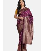 Magenta Cotton Traditional Saree