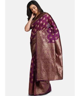 Magenta Cotton Traditional Saree 2