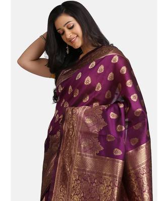Magenta Cotton Traditional Saree 3