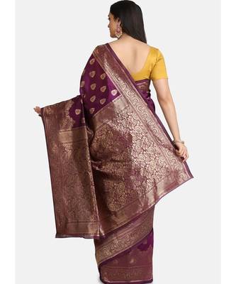 Magenta Cotton Traditional Saree 4