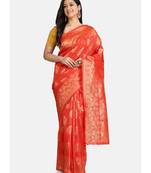 Red Cotton Traditional Saree