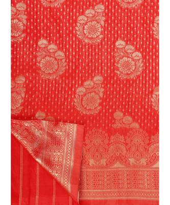 Red Cotton Traditional Saree 6