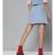 Blue Denim Front Zipper Mini Skirt