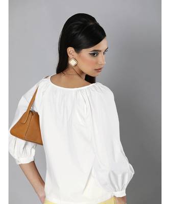 White Embroidered Collar Top 3