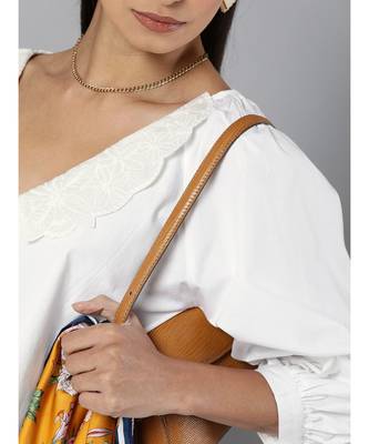 White Embroidered Collar Top 5
